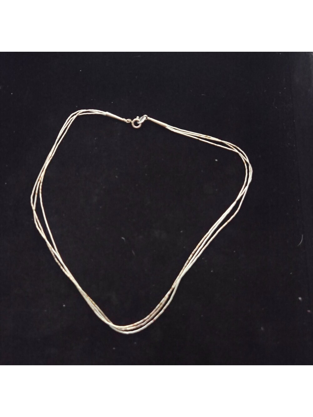 Southwestern Sterling Silver Liquid Silver Heishi 3-Strand 18" Necklace Vintage